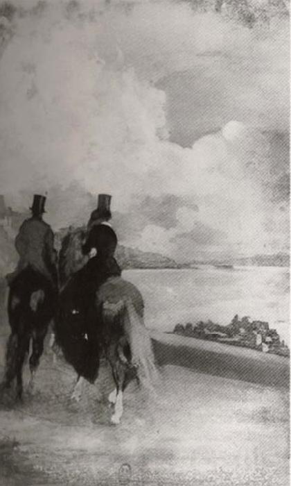 Edgar Degas Two figures on the horseback